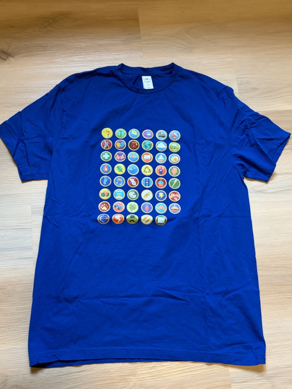 Smart Blanks - Unisex Blue Graphic Crew Neck T-Shirt- XL